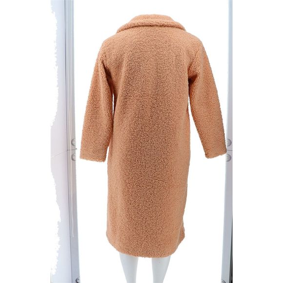 G Giuliana Black Label Long Sherpa Coat Soft Maple 7666089 - Picture 5 of 8